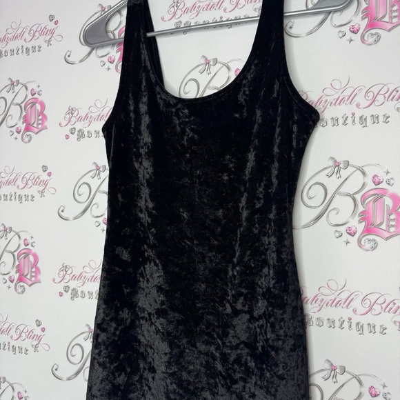 Material girl dress corset backing sexy cut out stretchy velvet velour shiny y2k - Picture 9 of 12